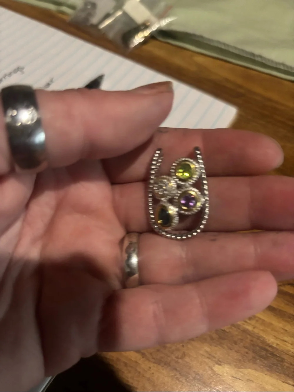 18kg over sterling silver pendant! 1.69cts multi color stones! Gorgeous piece!